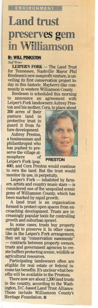 Tennessean Article 1999